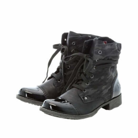 NEW RIEKER Comfort Lace Up Boots for women in black 7254j2 - Picture 1 of 12